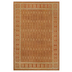 Bareens Designer Rugs - Classic Ziegler Tai Brown Rust Hand-Knotted Wool Rug - 9'1'' x 11'10'' - Enhance the ambiance of your home with this magnificent Persian-influenced Turkish hand-knotted rug made by skilled artisans capable of creating the most exceptional vegetable dyes and hand-spun wool. This exquisite handmade rug is a one-of-a-kind Peshawar Kafkaz, otherwise identified as Chobi, Chobi Peshawar, Oushak, or Ziegler rug. These handmade rugs are crafted in Pakistan utilizing superior-quality wool imported from Australia, New Zealand, and Korea in two types of weaves: the Persian weave and the Mori weave. This rug is meticulously crafted by hand using the finest natural vegetable dyes extracted from local plants. The artisans use a blend of hand-spun local and fine merino wool, resulting in a rug with a compelling texture, higher lanolin content, and longer staple. The artisans occasionally incorporate natural or artificial silk into the pile to enhance specific motifs. The finished product is an awe-inspiring execution of flawless design and an understated palette that exudes elegance.