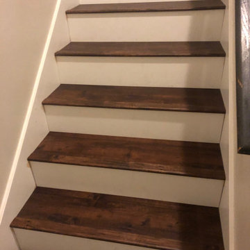 Installed Luxury Vinyl Plank Flooring on Stairway - Nocatee