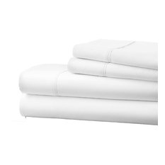 Home Collection Checkered Design 4 Piece Bed Sheet Set, Twin, White