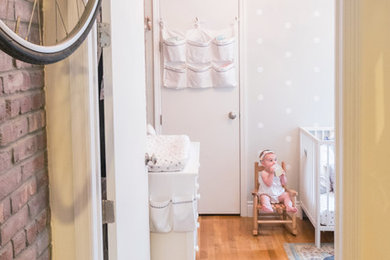Inspiration for a farmhouse nursery remodel in New York