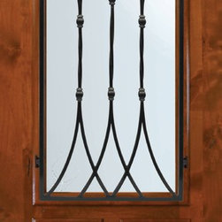 Slab Single Door 80 Alder Warwick 2 Panel Arch Lite Wrought Iron - Front Doors