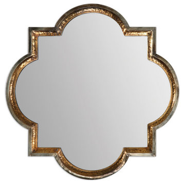Uttermost 12862 Lourosa Quatrefoil Wall Mirror - Antique Gold
