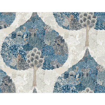 Blue Mystic Forest Wallpaper