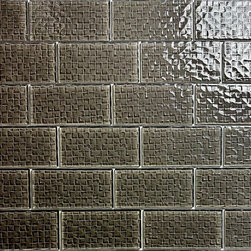 Abolos - Metro Cubes 3"x6" Textured Glass Subway Tile,Glossy Taupe Gray, Set of 96 - Mosaic Tile