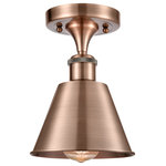 Innovations Lighting - Smithfield 1-Light Semi-Flush Mount, Antique Copper, Antique Copper - A truly dynamic fixture, the Ballston fits seamlessly amidst most decor styles. Its sleek design and vast offering of finishes and shade options makes the Ballston an easy choice for all homes.