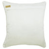 Ivory Throw Pillow Cover, Natural Ivory Damask 26"x26" Silk, Glow Ivory Damask