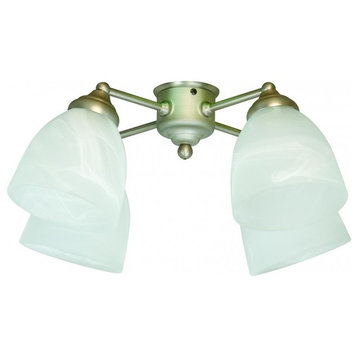Craftmade 4-Light Universal Fan-Light Kit, White with Alabaster Glass