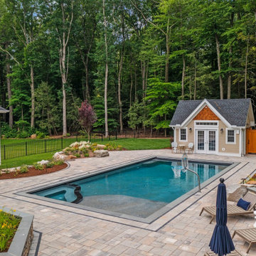 Simsbury, CT Rectangular Pool with Landscaper Clarke Landscapes