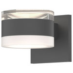 Sonneman - Reals Sconce Cylinder Lens and Cylinder Cap, Clear Cap, White Lens, Textured Gray - Beautifully executed forms of sculptural presence and simplicity that are equally at home inside or out.