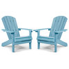 Adirondack Chairs Set of 2 Plastic Weather Resistant, Outdoor Chairss, Blue