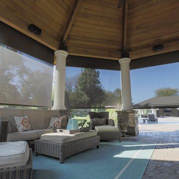 Outdoor Roller Shade with Cable Track System