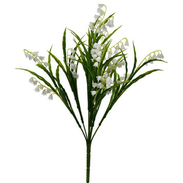 Vickerman Fi190401 16" Artificial Lily of The Valley Bush, Set of 3