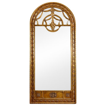 Rococo Gold Leaf Full Length Floor Mirror, 82.7"