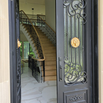 Project #120 | White Oak Staircase with Iron Balusters