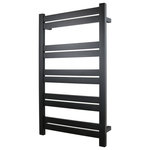 WarmlyYours - Grande Towel Warmer, Black, 10 Bars - Sometimes huge performance comes in small packages, which is perfectly embodied by the Grande 10 towel warmer from WarmlyYours. The compact profile of this model means it can be installed in a wide variety of locations, while its heat output of 460 BTUs per hour stands toe-to-toe with nearly any electric towel warmer on the market. The broad bars of the Grande 10 offer extra surface area for expedient heating and the design incorporates a spacing that allows the top pair of bars to perfectly accommodate hand towels. The matte black finish of the Grande 10 serves as a visually striking compliment to the lighter colors used in contemporary bathroom design. This model comes with built-in TempSmart protection to prevent the unit from overheating.