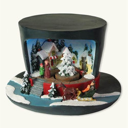 Top Hat Christmas Music Box - Holiday Accents And Figurines