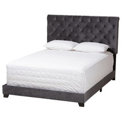 Primus Luxe and Glamour Velvet Upholstered Bed Transitional