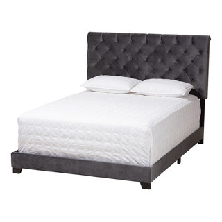 Edison Luxe and Glamour Velvet Upholstered Bed Transitional