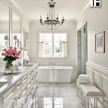 White Transitional Bathroom
