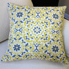 Jillara Printed Poly Outdoor Yellow Or Blue 18" Throw Pillow, Set Of 2