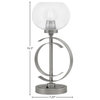 1-Light Table Lamp, Graphite Finish, 7" Clear Bubble Glass