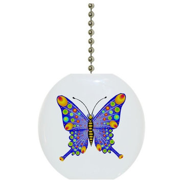 Blue and Yellow Butterfly Ceiling Fan Pull