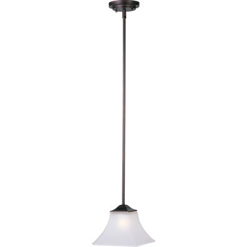 Aurora 1-Light Mini Pendant, Oil Rubbed Bronze With Frosted Glass/Shade