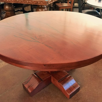 Mesquite Wood Round Dining Table