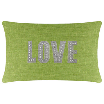 Sparkles Home Love Montaigne Pillow, Lime, 14x20"
