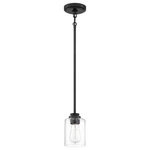 Craftmade - Bolden Mini Pendant in Flat Black - Bold clean lines with your choice of clear seeded or white frosted glass shades complement the graceful shapes of the Bolden collection setting the stage for a look that is luxurious and effortless.  This light requires 1 , . Watt Bulbs (Not Included) UL Certified.