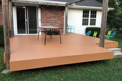 Mid-sized eclectic back porch idea in St Louis