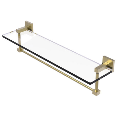 Montero Collection 22"Glass Vanity Shelf With Integrated Towel Bar