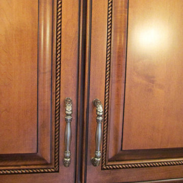 Maple Cabinets with Cherry Stain and Mocha Glaze