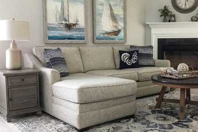 Family room - coastal family room idea in Orlando