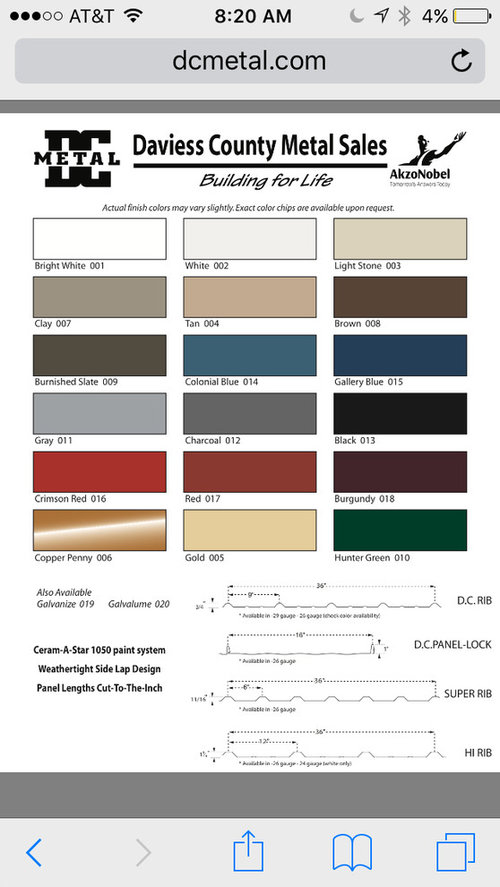 Help for color scheme of metal siding and roof