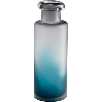 Cyan Medium Neptune Vase, Blue/Clear