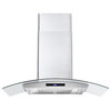 Cosmo Euro Wall-Mount Range Hood Modern Glass