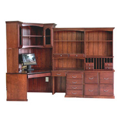 cherry corner desk with extended right hand side - Home Office Furniture