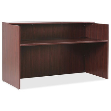 Lorell Essentials Series Mahogany Reception Desk, Top, 72"x36"x42.5" Desk