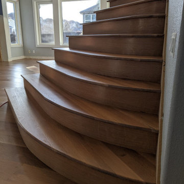 Wide plank white oak on stairs and main level