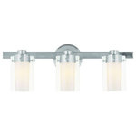 Livex Lighting - Livex Lighting 1543-91 Manhattan - Three Light Bath Bar - Shade Included: YesManhattan Three Ligh Brushed Nickel Clear *UL Approved: YES Energy Star Qualified: n/a ADA Certified: n/a  *Number of Lights: Lamp: 3-*Wattage:60w Candelabra Base bulb(s) *Bulb Included:No *Bulb Type:Candelabra Base *Finish Type:Brushed Nickel