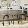 Tanner Swivel Counter, Bar Stool, Grey Polyester With Black Pepper Spots / Black Metal, Counter Height