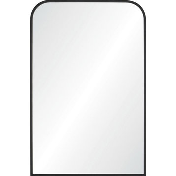 Jackline Wall Mirror, Matte Black and Clear