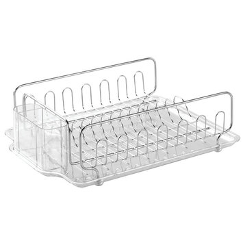 iDesign Forma Lupe Kitchen Dish Drainer Rack, Clear