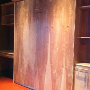 2-car garage converted into a swanky studio apartment with a Murphy bed