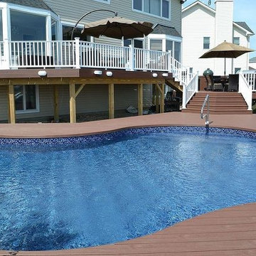 Elegant Multi-Level Trex Deck with Pool Surround (Bellmore, NY):