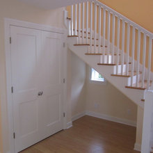 mud room with stairs