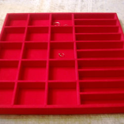 Jewelry Insert-Red Silver Cloth - Dresser Valets And Organizers