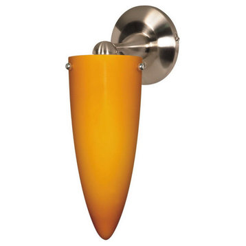 Nuvo Lighting Signature Wall, Brushed Nickel/Butterscotch Cone Glass