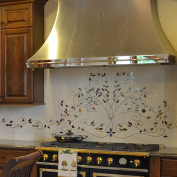 Traditional French Country Kitchen Stove and Hood